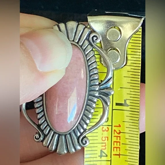 Sterling Carolyn Pollack Oval Rhodochrosite Cabochon Southwestern Jewelry Ring - Picture 10 of 11